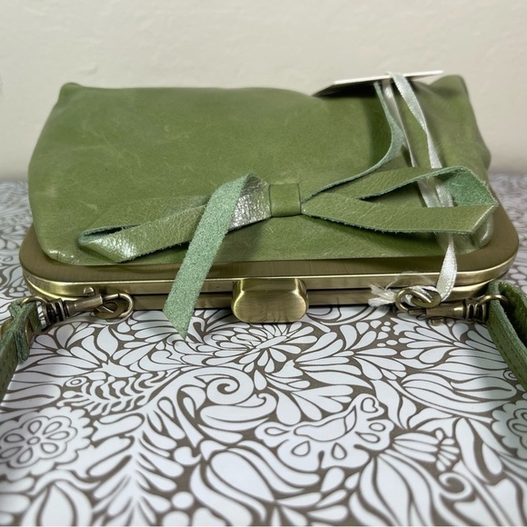 ANOKI Paris green leather kiss-lock crossbody bag - Picture 6 of 12